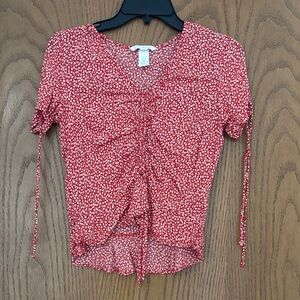 H&M Red and White Floral Blouse
